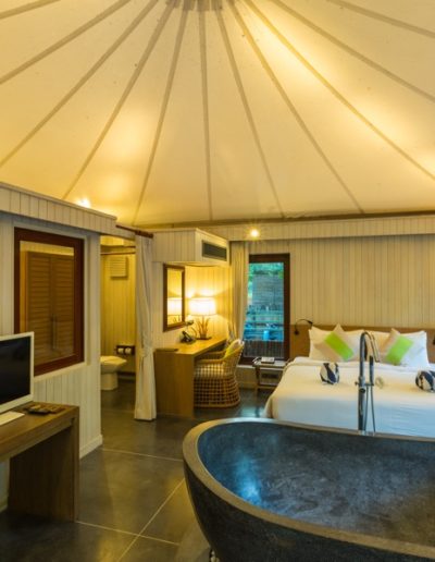 luxury glamping tented villa - interior design