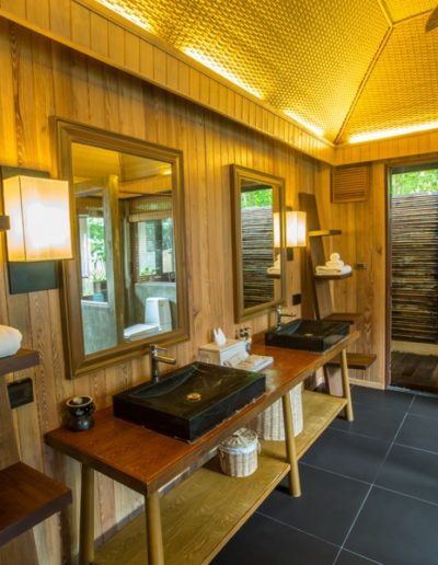 cosy interior design of bathroom in luxury resort